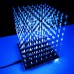 DIY WIFI APP 8x8x8 3D Light Cube Kit Blue LED MP3 Music Spectrum Electronic Kit No Housing