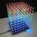 DIY WIFI APP 8x8x8 3D Light Cube Kit Red Blue Green LED MP3 Music Spectrum Electronic Kit No Housing